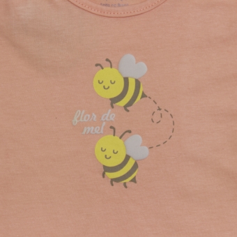 Camiseta Meia Malha Estampa Abelhas
